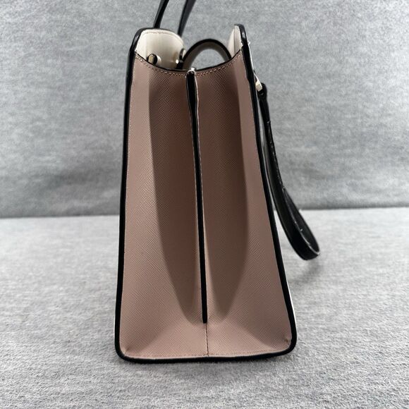 KATE SPADE NEW YORK - Perry Colorblock Warm Beige Saffiano Leather Satchel - Picture 6 of 16